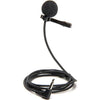 Azden EX-503 Lavalier Microphone with clip, compact design, and black cable for professional audio recording and broadcasting.