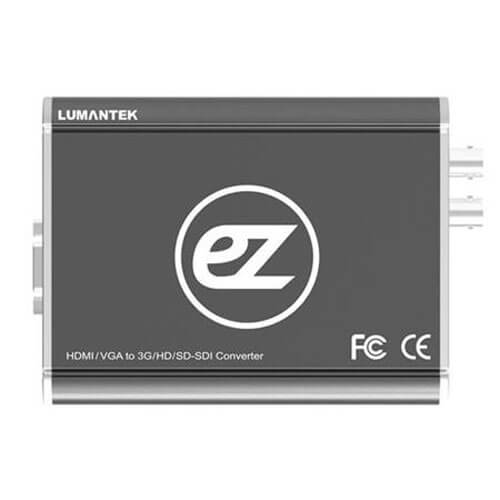 Lumantek HDMI/VGA to SDI EZ-Converter with Scaler showing front view of compact video converter device with input and output ports. – image 2
