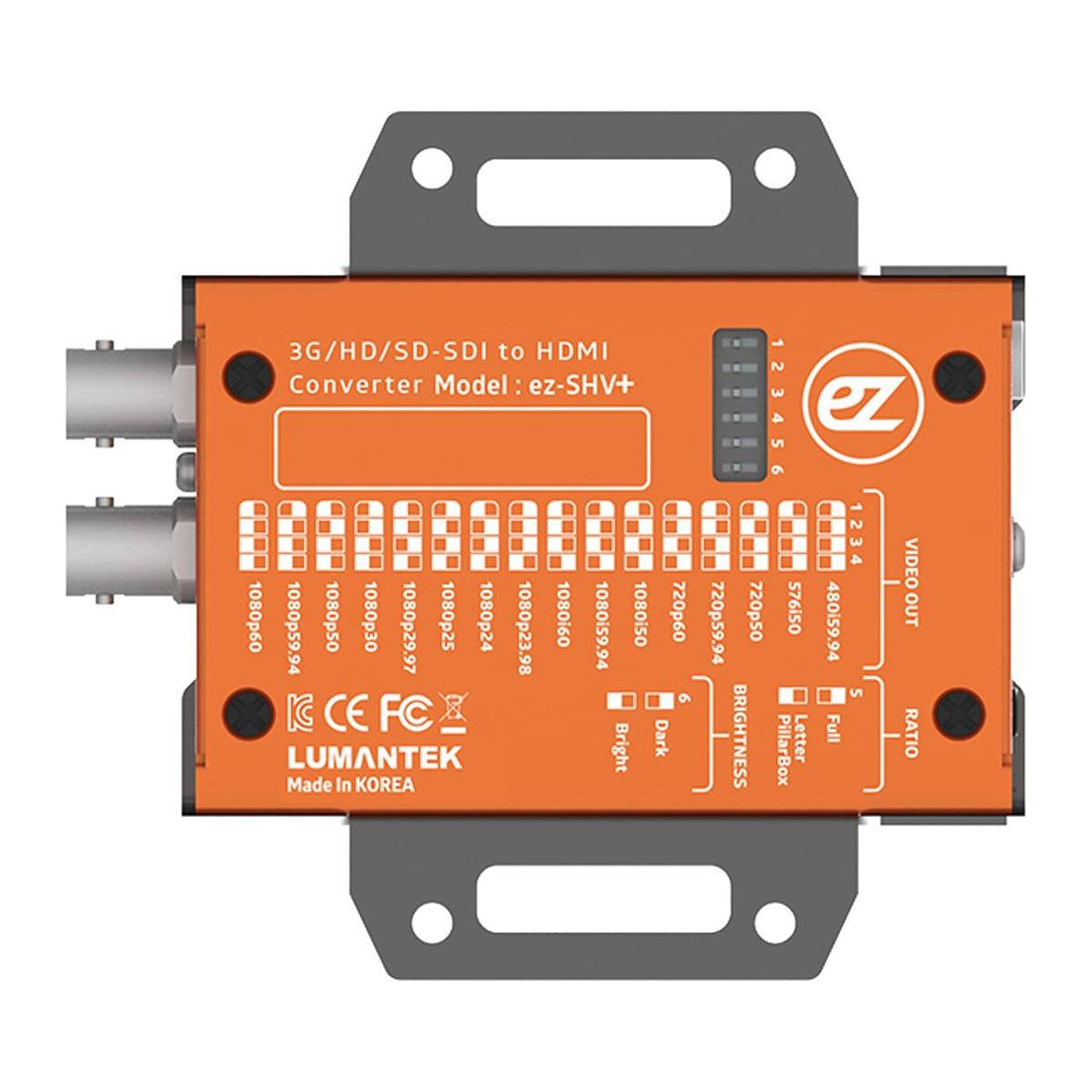 Lumantek SDI to HDMI video converter with display and scaler, showing connections and device front panel. – image 2