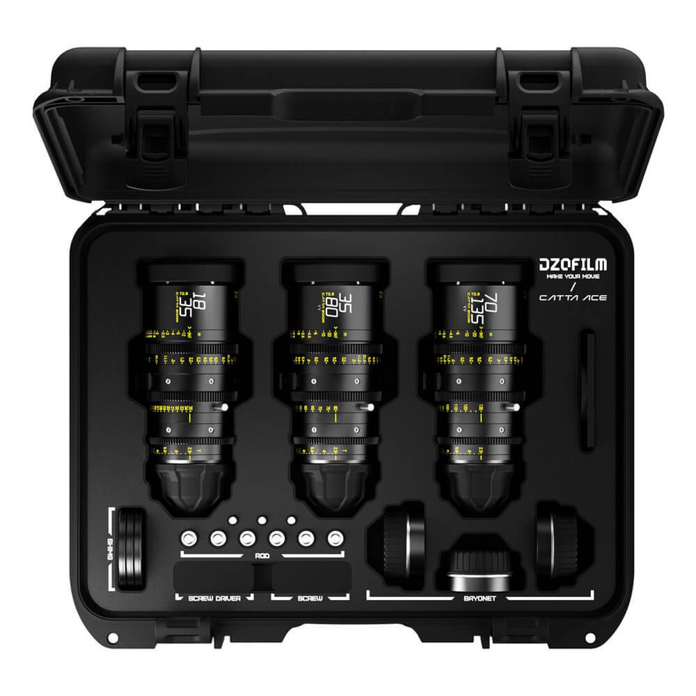 DZOFilm Catta FF 18-35/35-80/70-135mm T2.9 3-Lens Bundle E-Mount (Black) - Coremicro – image 1