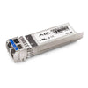 AJA 12G-SDI Single Fiber LC Transmitter SFP optical module for FS4, shown with fiber optic connector and module details.