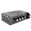 Azden FMX-32A 3-channel portable field audio mixer with multiple input channels and control knobs, front view image.