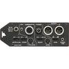 Azden FMX-42a 4-channel audio mixer with connection ports and 10-pin camera return for professional sound mixing.