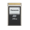Panasonic 256 GB ExpressP2 memory card for video cameras, showing the front of the card with brand logo and storage capacity.