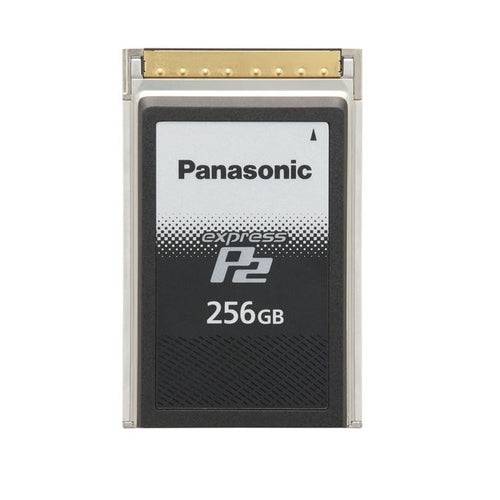 Panasonic 256 GB ExpressP2 memory card for video cameras, showing the front of the card with brand logo and storage capacity. – image 1