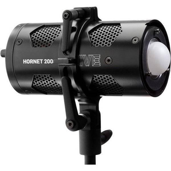 Hive Lighting Hornet 200-C open face omni-color LED light in black, showing its compact production equipment design and adjustable lens. – image 1