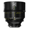 DZOFilm Gnosis 32mm T2.8 macro prime lens with LPL, PL, and EF mounts, shown from the top view highlighting lens details.