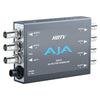 AJA GEN10 HD converter with HD/SD sync generator, showing the compact video converter device with input and output ports.