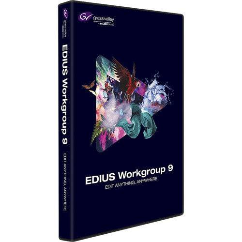 Grass Valley EDIUS Workgroup 9 Education video editing software download icon with software logo and interface elements. – image 1