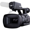 JVC GY-HC500U handheld 4K professional camcorder with lens and grip, used for high-quality video recording.