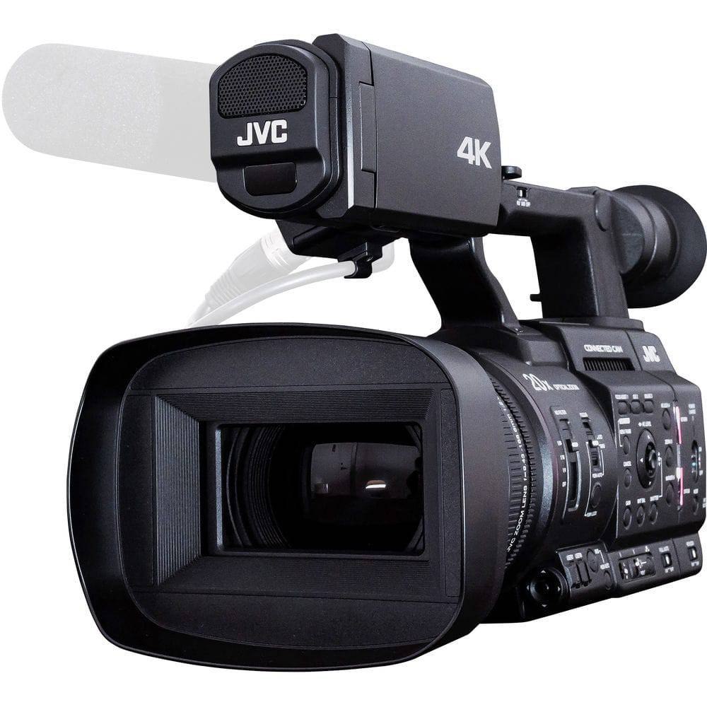 JVC GY-HC500U handheld 4K professional camcorder with lens and grip, used for high-quality video recording. – image 2