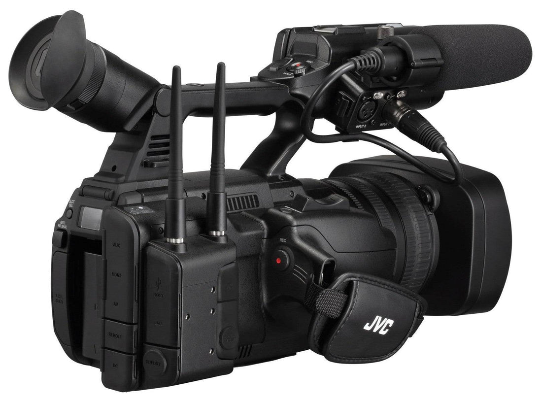 JVC GY-HC550 handheld 4K broadcast camcorder with professional controls and large lens for high-quality video recording. – image 2