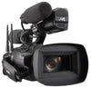JVC GY-HC550 handheld 4K broadcast camcorder with professional controls and large lens for high-quality video recording.