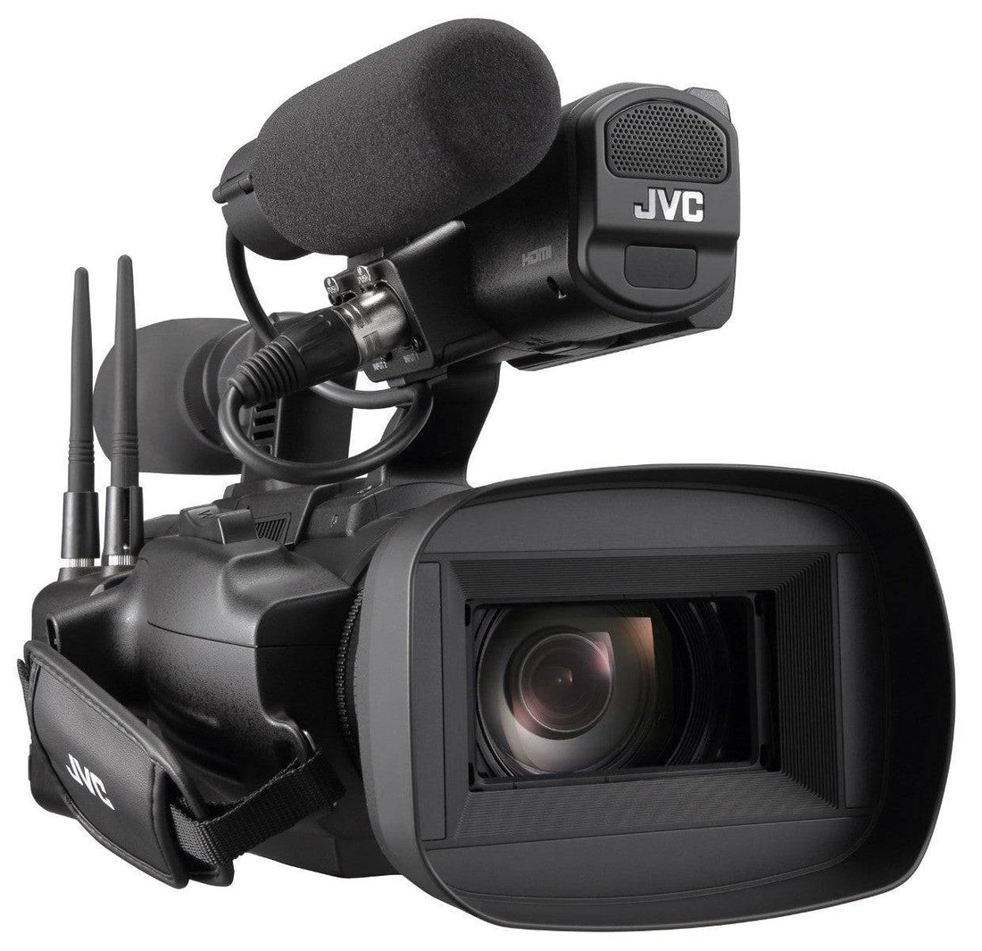 JVC GY-HC550 handheld 4K broadcast camcorder with professional controls and large lens for high-quality video recording. – image 3