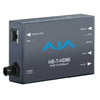 AJA HDMI to HDBaseT video converter transmitter with HDMI port and compact black design.