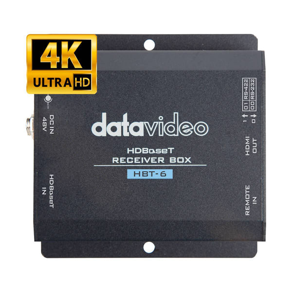 Datavideo HBT-6 HDBaseT receiver box for professional video production, shown with ports and connectivity features. – image 1