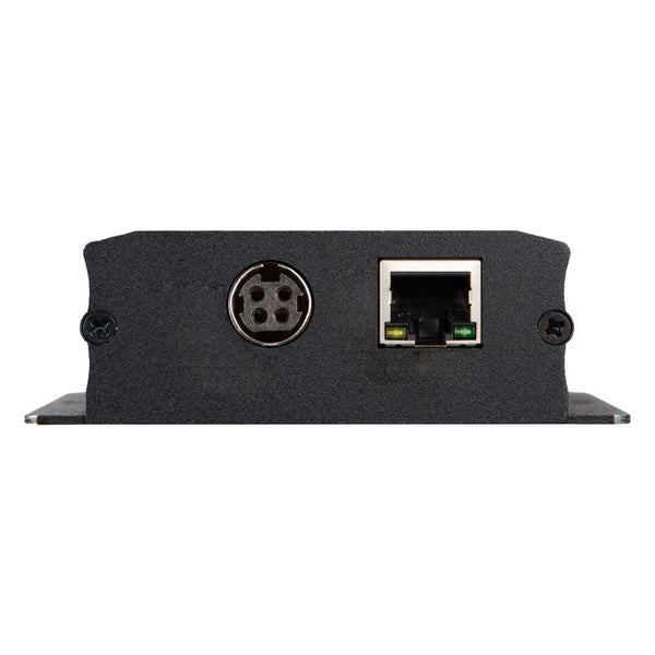 Rear view of Datavideo HBT-6 HDBaseT Receiver Box, a professional production equipment with ports and connection interfaces. – image 2