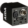 AIDA Imaging HD-100A Full HD HDMI camera showing rear and side views, designed for versatile multi-purpose video applications.