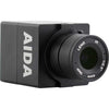 AIDA Imaging HD-100A Full HD HDMI camera showing its compact design and lens, used for professional video and streaming applications.
