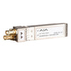 AJA Dual 12G HD-BNC coax receiver for FS4 video converter, showing two HD-BNC connectors on a professional device.