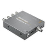 Blackmagic Design MultiView 4 HD video converter displaying four HDMI video feeds on a monitor.