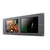 Blackmagic Design SmartView Duo 2 video monitor showing dual screens with black and silver casing and control buttons.