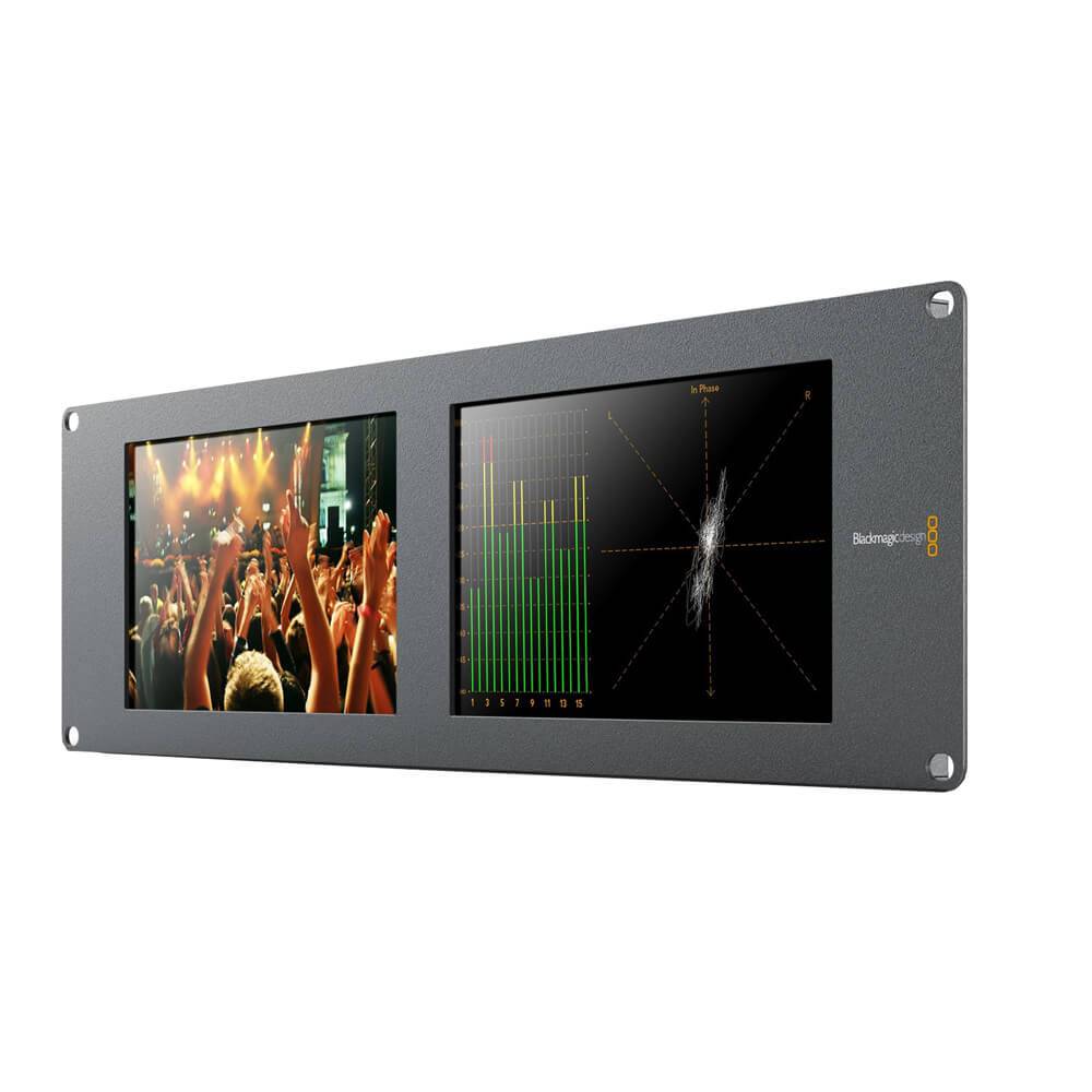 Blackmagic Design SmartView Duo 2 video monitor showing dual screens with black and silver casing and control buttons. – image 1