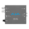 AJA Hi5-12G 12G-SDI to HDMI 2.0 video converter displaying connected SDI input and HDMI output ports on the device