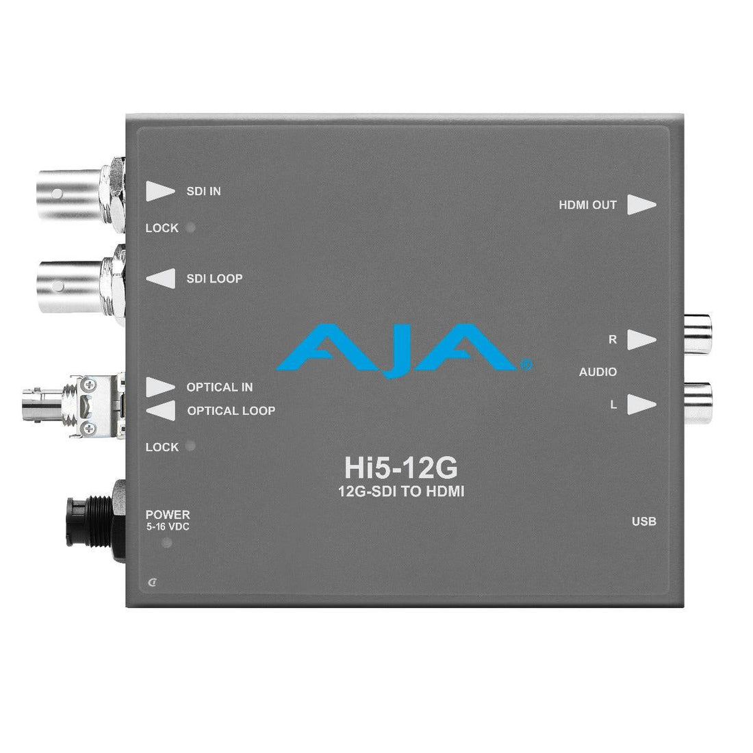 AJA HI5-12G-R-ST 12G-SDI to HDMI 2.0 with ST Fiber Receiver - Coremicro – image 1