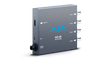 AJA Hi5-4K SDI to HDMI video converter device with ports on front and back for professional signal conversion.