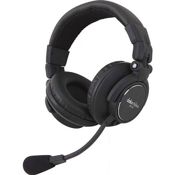 Datavideo HP2A dual side headset with 3.5mm jack, over-ear design for clear audio monitoring and communication. – image 1