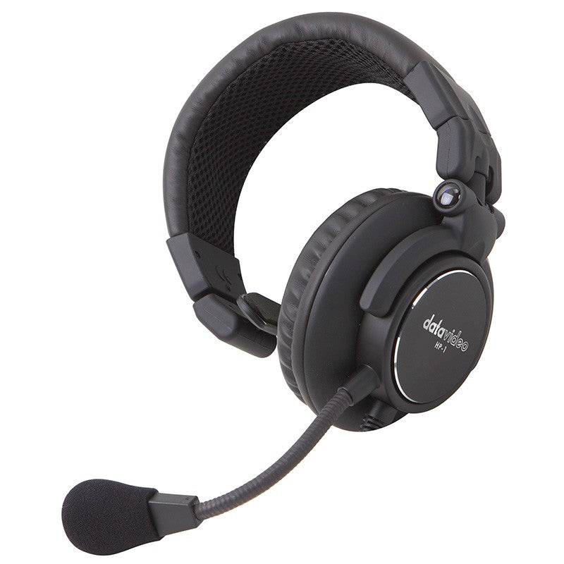 Datavideo HP1 single side headset for ITC intercom systems with adjustable headband and comfortable ear cushions. – image 1