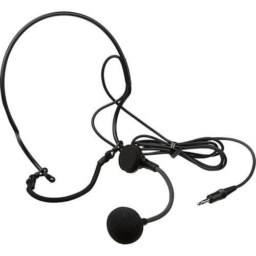 Azden HS-12 unidirectional headset microphone with adjustable headband and microphone boom, designed for clear audio capture. – image 1