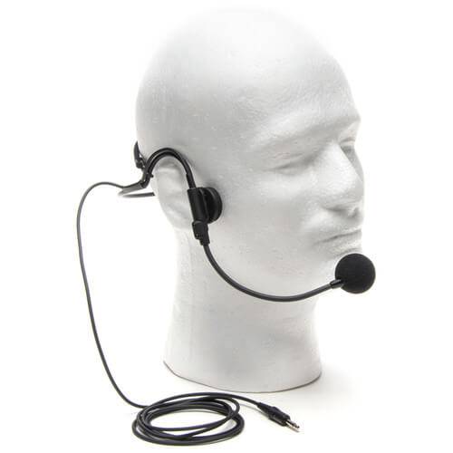 Azden HS-12 unidirectional headset microphone worn on a person's head for clear audio capture. – image 2
