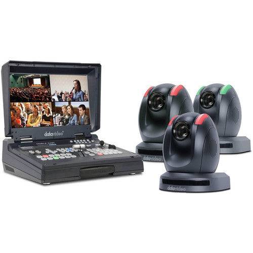Datavideo HS-1500T-3C 4-Channel HDBaseT Portable Switcher with 3x PTC-150TL Camera and Case - Coremicro – image 1