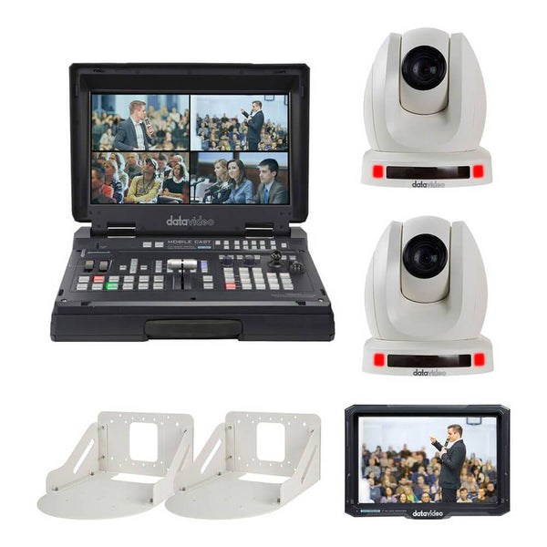 Datavideo HS-1600T MK II Mobile Studio with 2x PTZ Cameras (White) - Coremicro – image 1