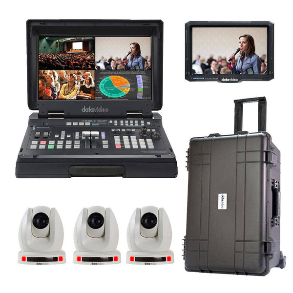 Datavideo HS-1600T MK II Mobile Studio With 3x PTZ Cameras (White) - Coremicro – image 1