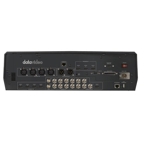 Rear view of the Datavideo HS-3200 HD 12-channel portable video switcher with multiple input ports and control buttons. – image 4