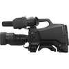Sony HXC-FB75KC broadcast camera with 20x lens, viewfinder, and microphone, designed for professional SD and HD studio production.
