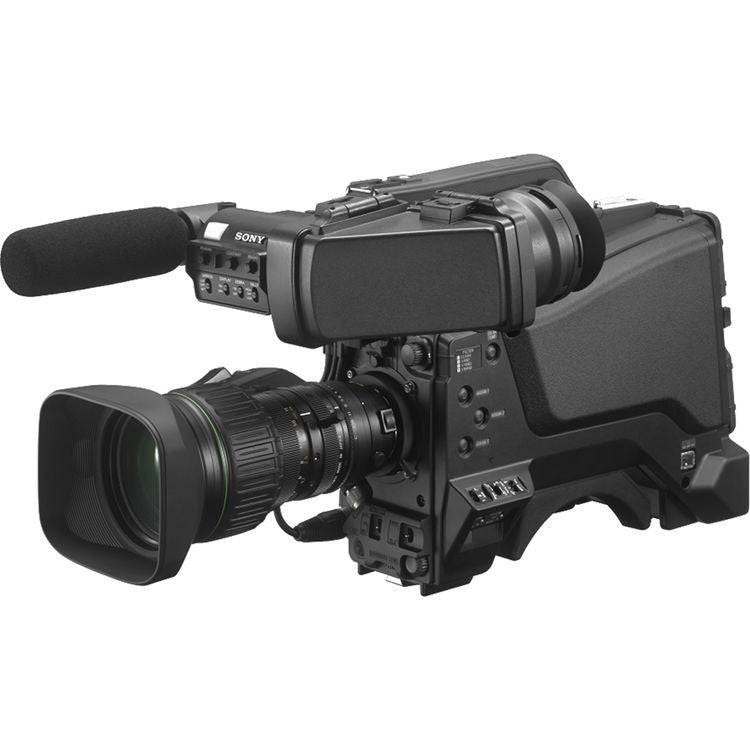 Sony HXC-FB75KC broadcast camera with 20x lens, viewfinder, and microphone for SD and HD studio production. – image 5