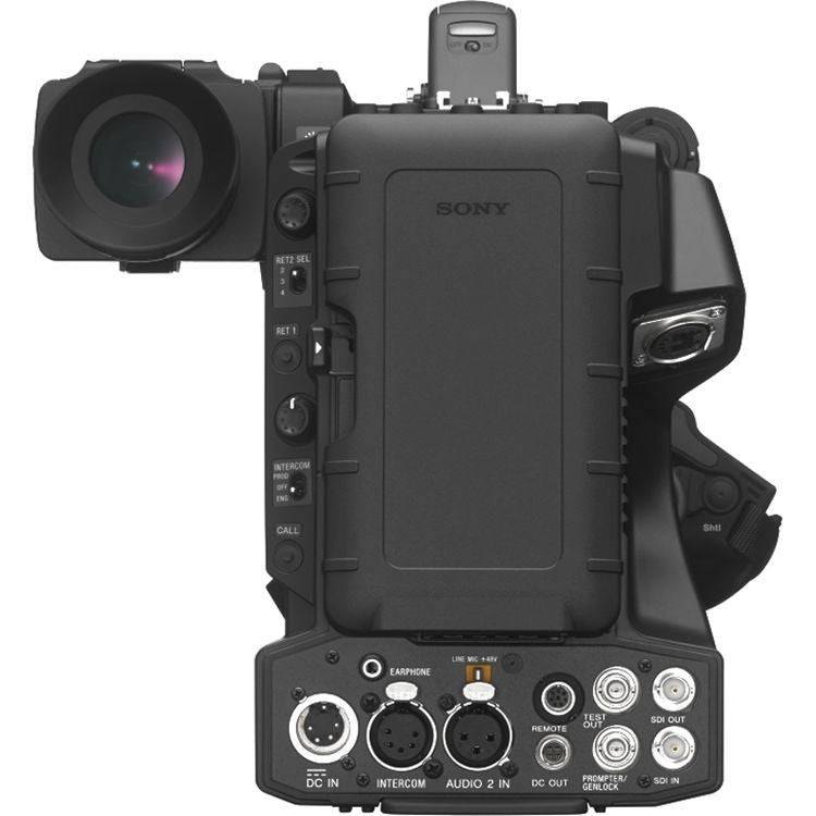 Sony HXC-FB75KC broadcast studio camera with 20x lens, viewfinder, and microphone for professional SD/HD video production. – image 7