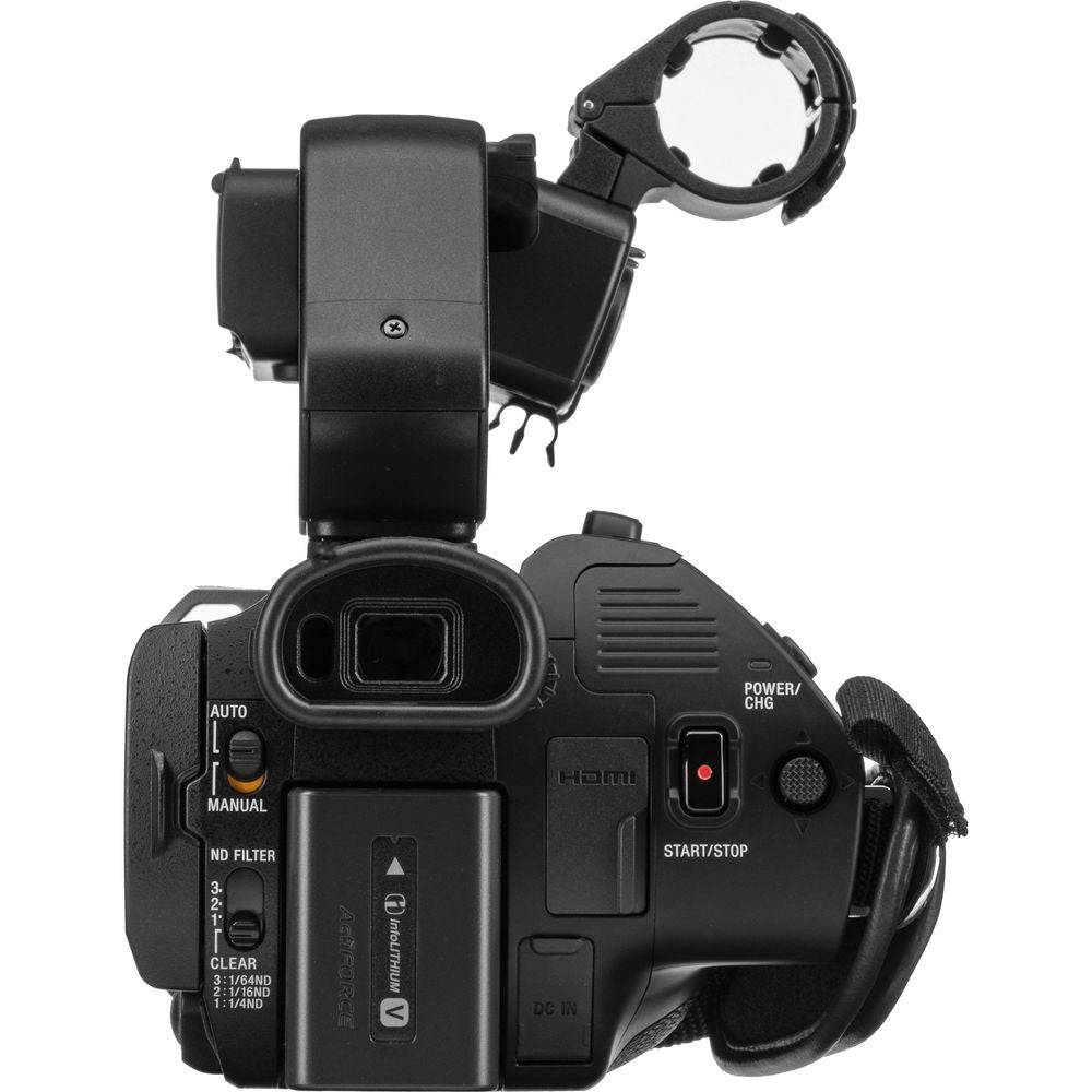 Back view of Sony HXR-MC88 Full HD camcorder showing LCD screen, controls, and ergonomic grip for high-quality video recording. – image 5