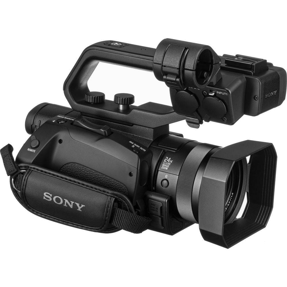 Sony HXR-MC88 Full HD camcorder with lens and grip, showcasing its professional video recording features. – image 1