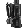 Sony HXR-MC88 Full HD camcorder with top view showing controls and lens in a clean, professional setting.