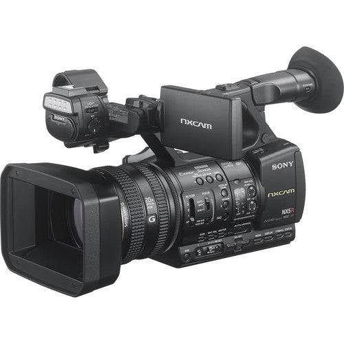 Sony HXR-NX5R full HD professional camcorder with 40x zoom and built-in wireless, shown with lens and controls. – image 1