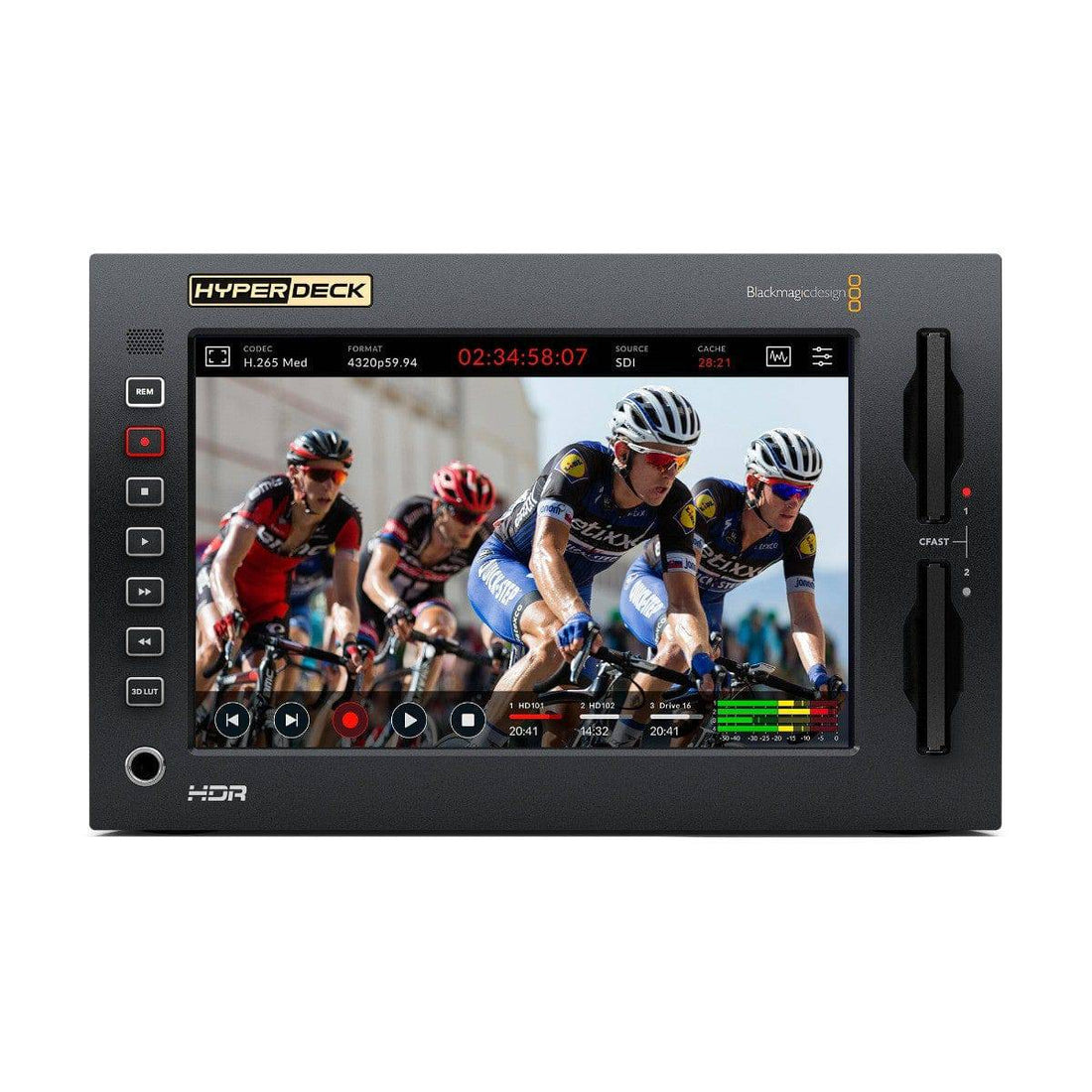Blackmagic Design HyperDeck Extreme 8K HDR video recorder with front view, showcasing its professional design and control panel. – image 3