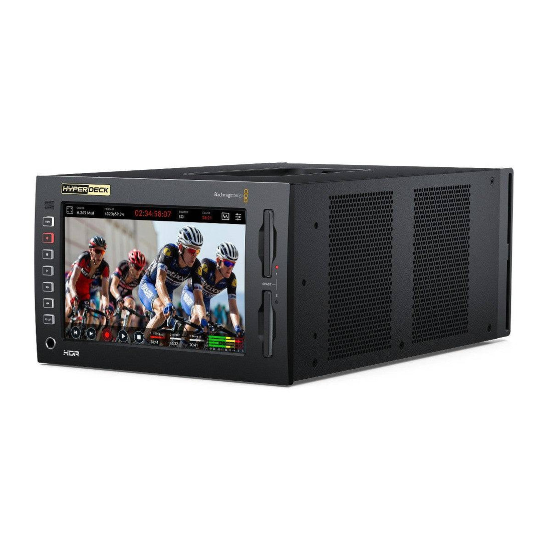 Blackmagic Design HyperDeck Extreme 8K HDR video recorder showing front panel with display and control buttons. – image 1