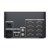 Rear view of Blackmagic Design HyperDeck Extreme Control video recorder with connection ports and control panel.