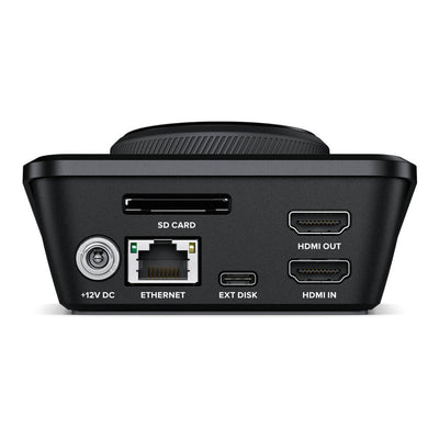 Rear view of Blackmagic Design HyperDeck Shuttle HD video recorder showcasing input and output ports.