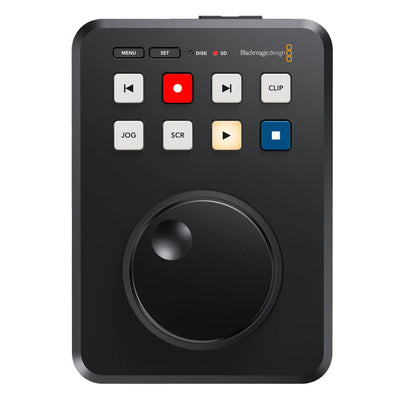 Blackmagic Design HyperDeck Shuttle HD video recorder with top view showing controls and display on a professional recording device.